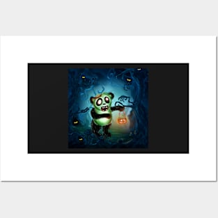 Zombie Panda Halloween Posters and Art